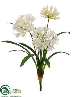 Silk Plants Direct Agapanthus Bush - Cream White - Pack of 12