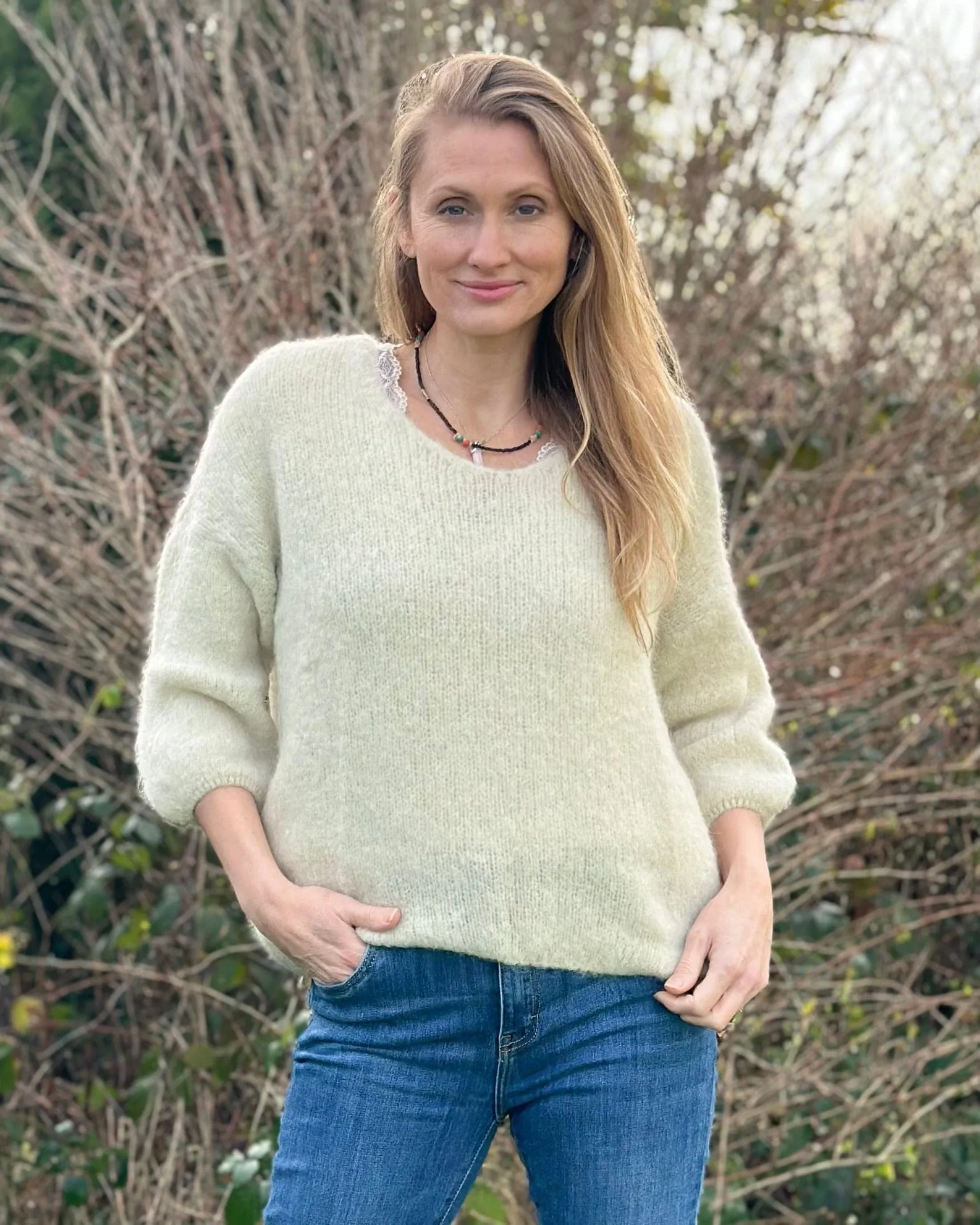 Soft Knit Alpaca Jumper - Ecru