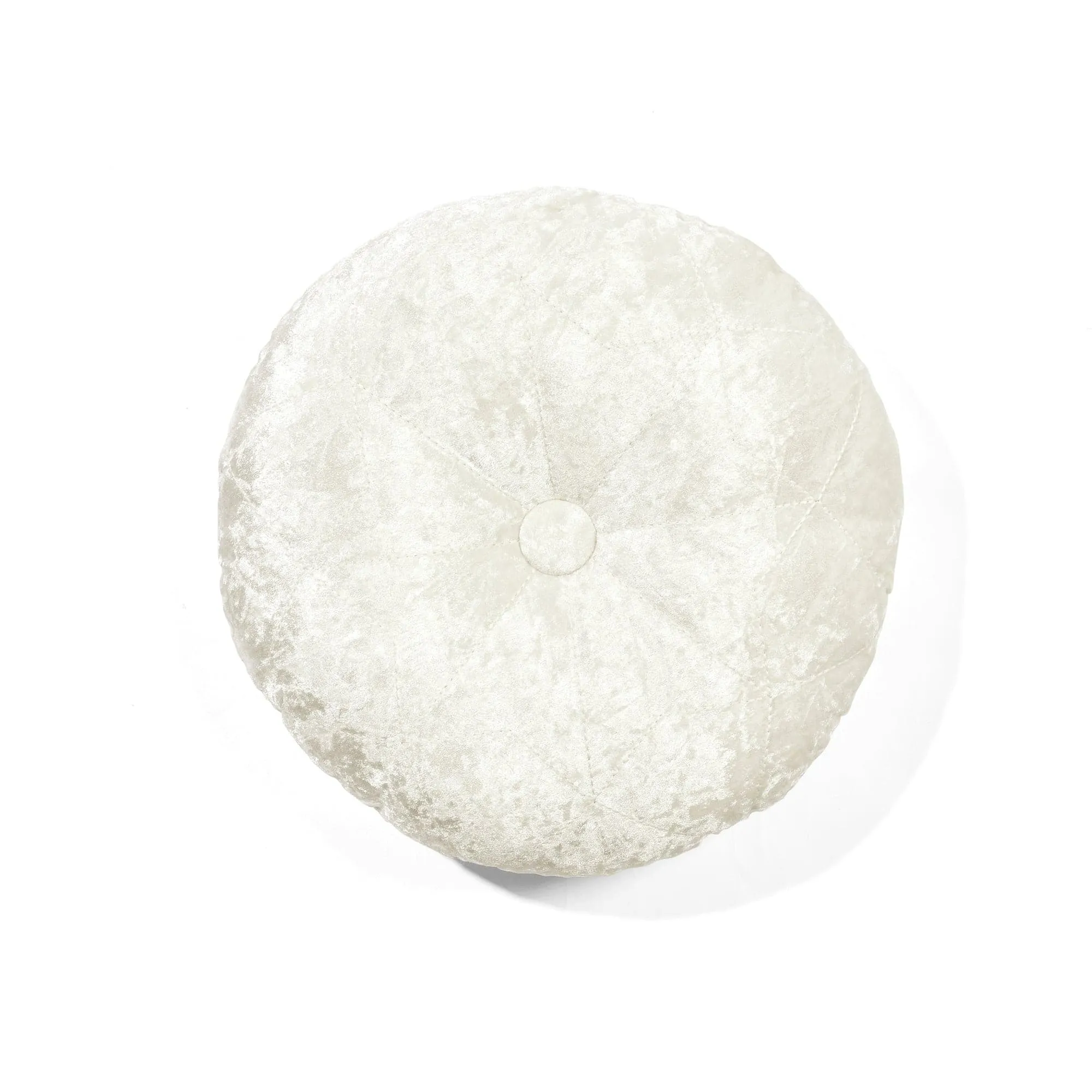 Star Embroidery Crushed Velvet Round Throw Pillow