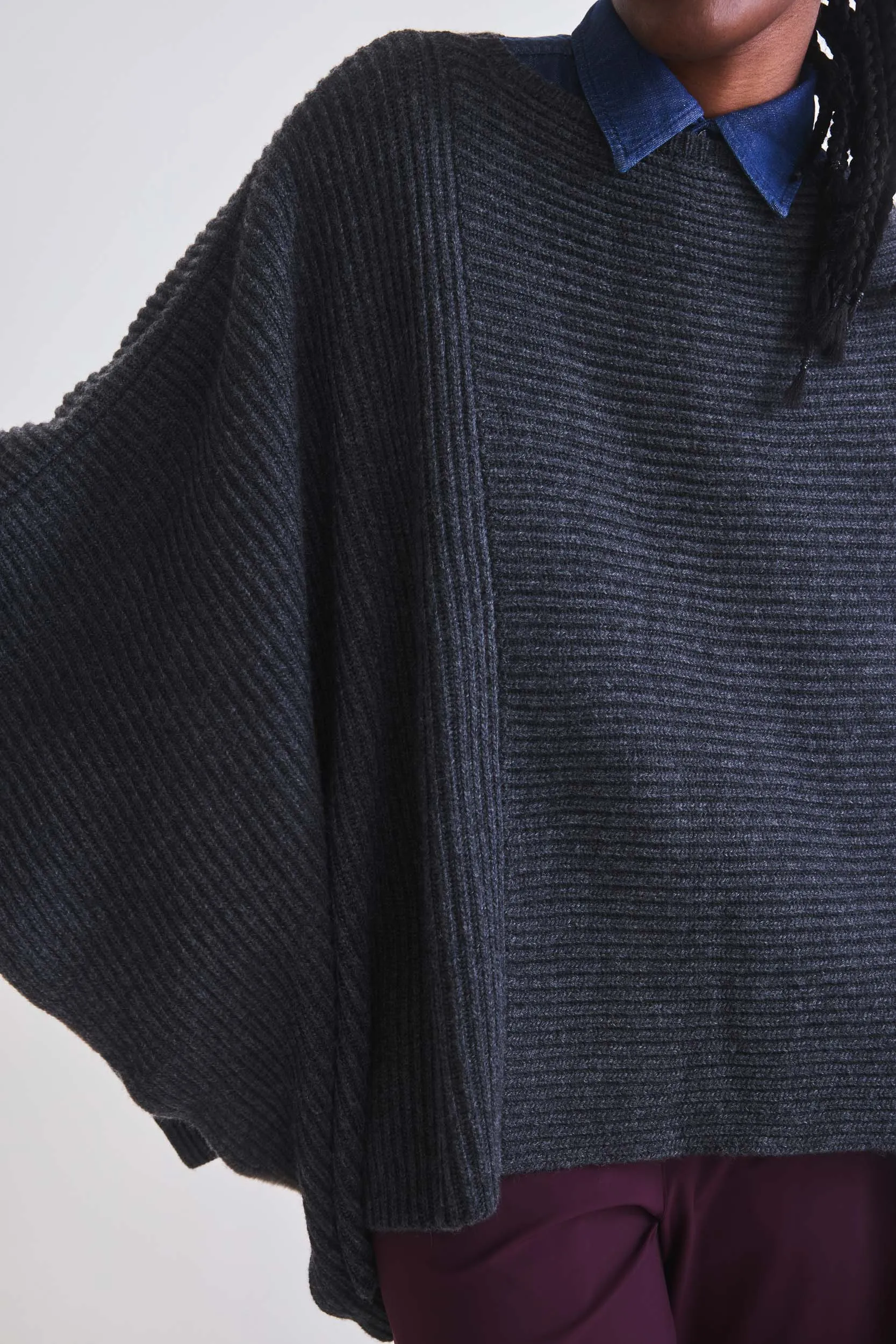 The Ribbed Knit Poncho