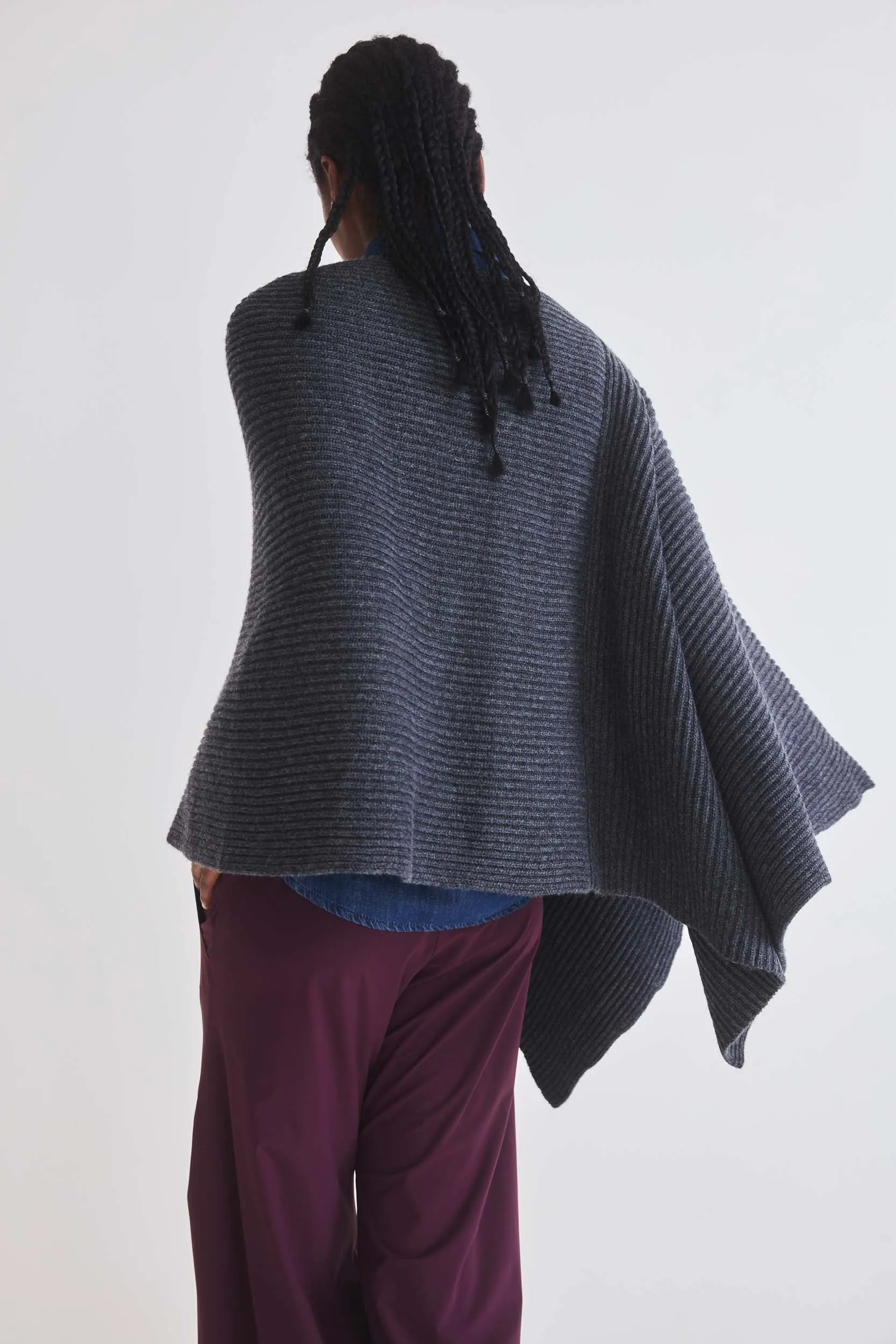 The Ribbed Knit Poncho