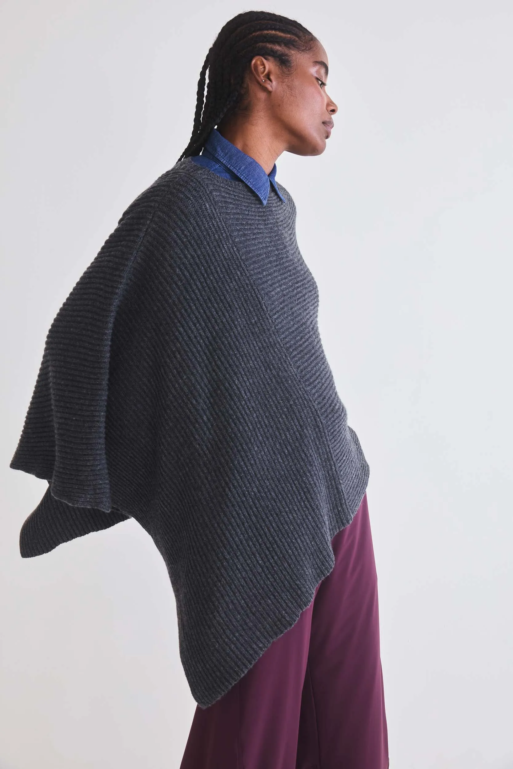 The Ribbed Knit Poncho