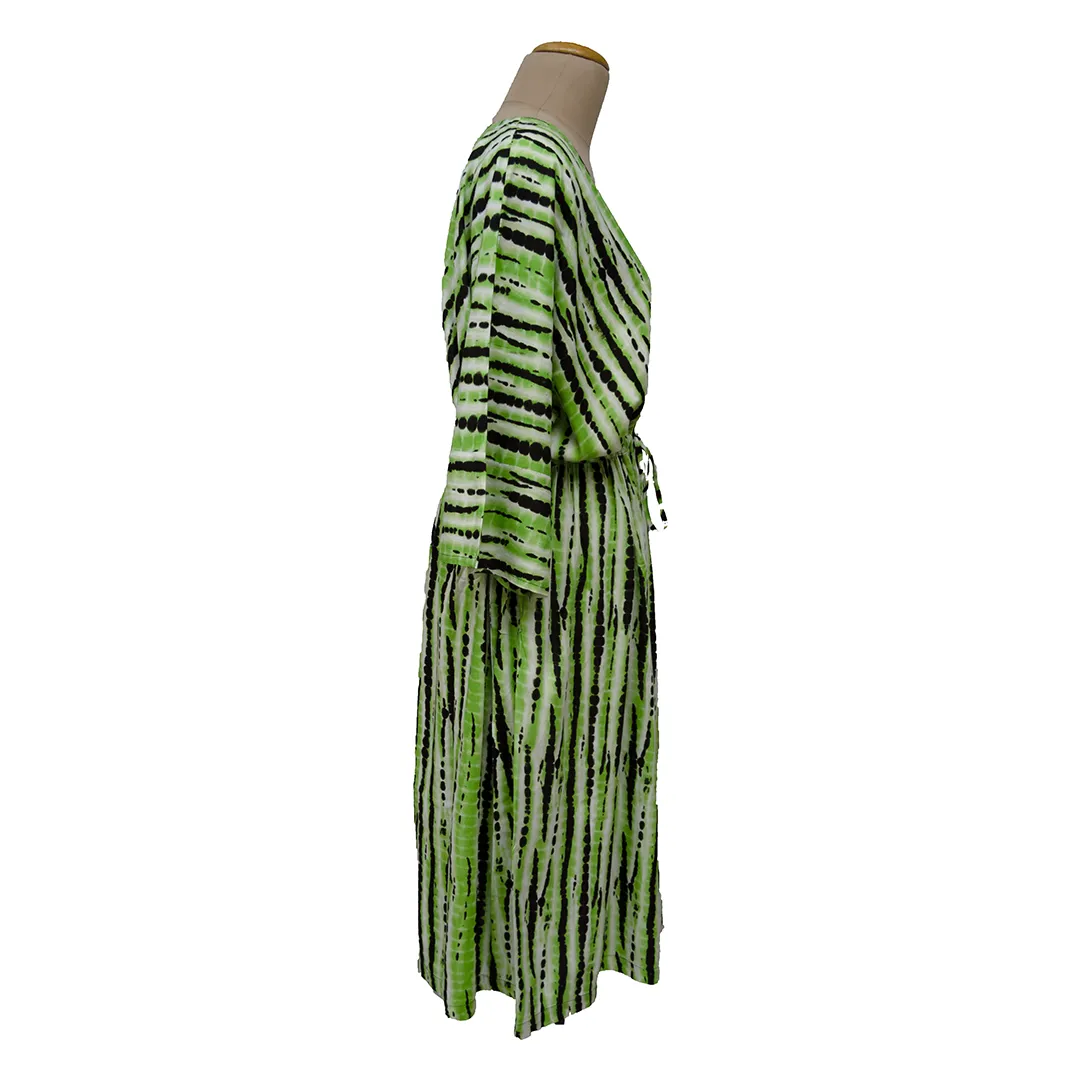 Tie Dye Neon Green Viscose Maxi Dress UK Size 18-32 M65