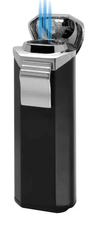 Trio Triple Torch Cigar Lighter - Matte Black