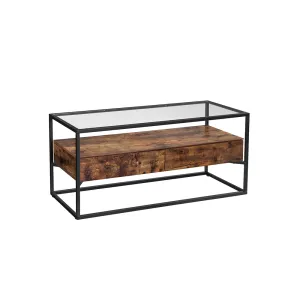 TV Cabinet with Glass Top and Drawer