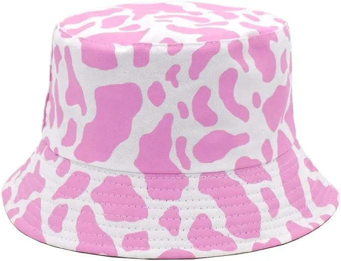 Unisex Cow Print Bucket Hat Reversible