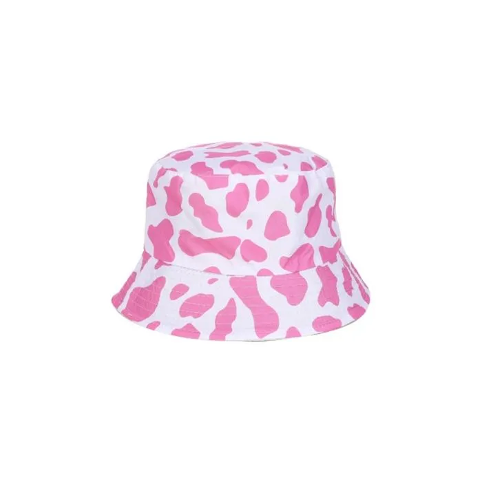 Unisex Cow Print Bucket Hat Reversible