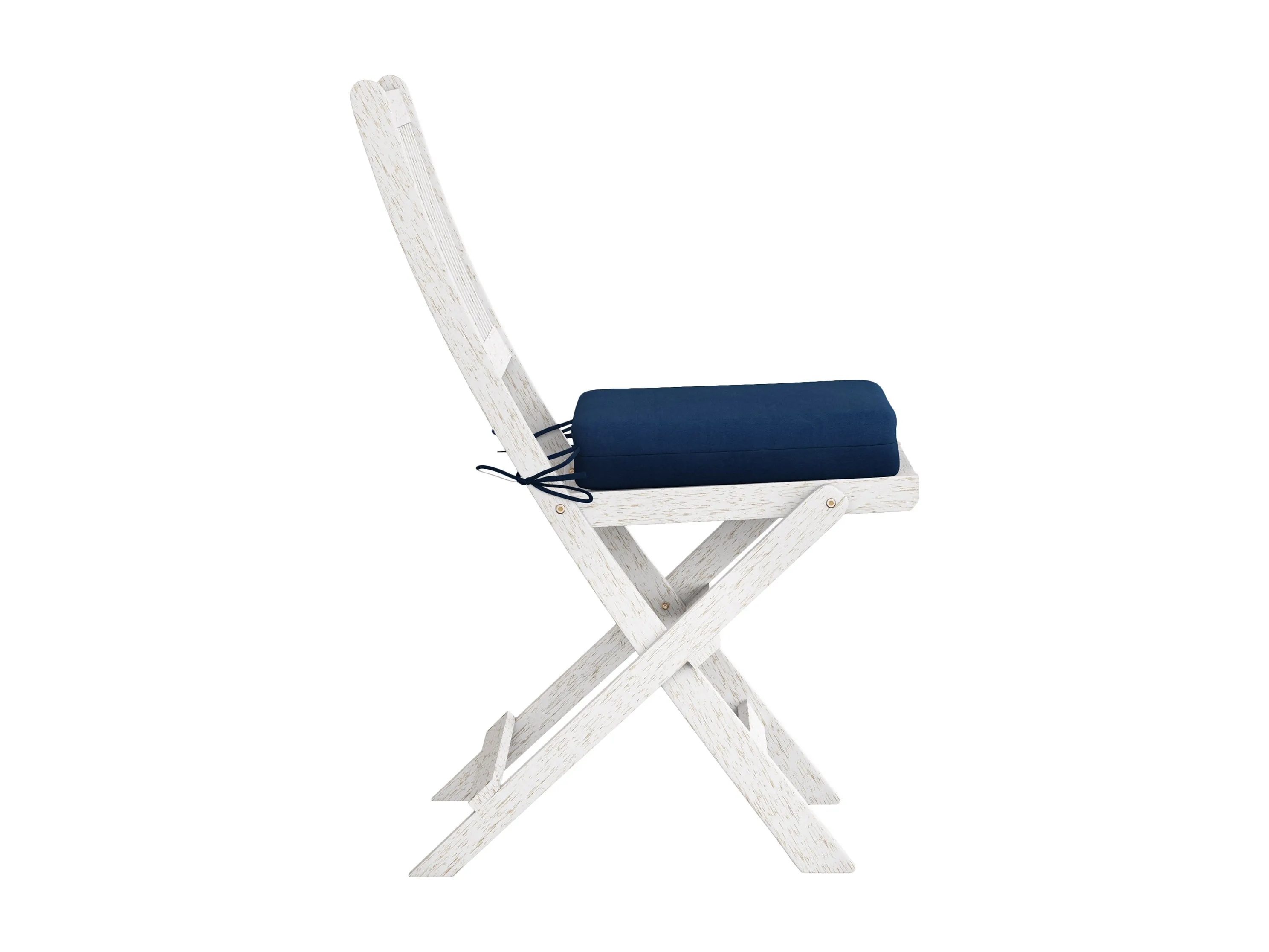 Washed White Outdoor Wood Folding Chairs, Set of 2