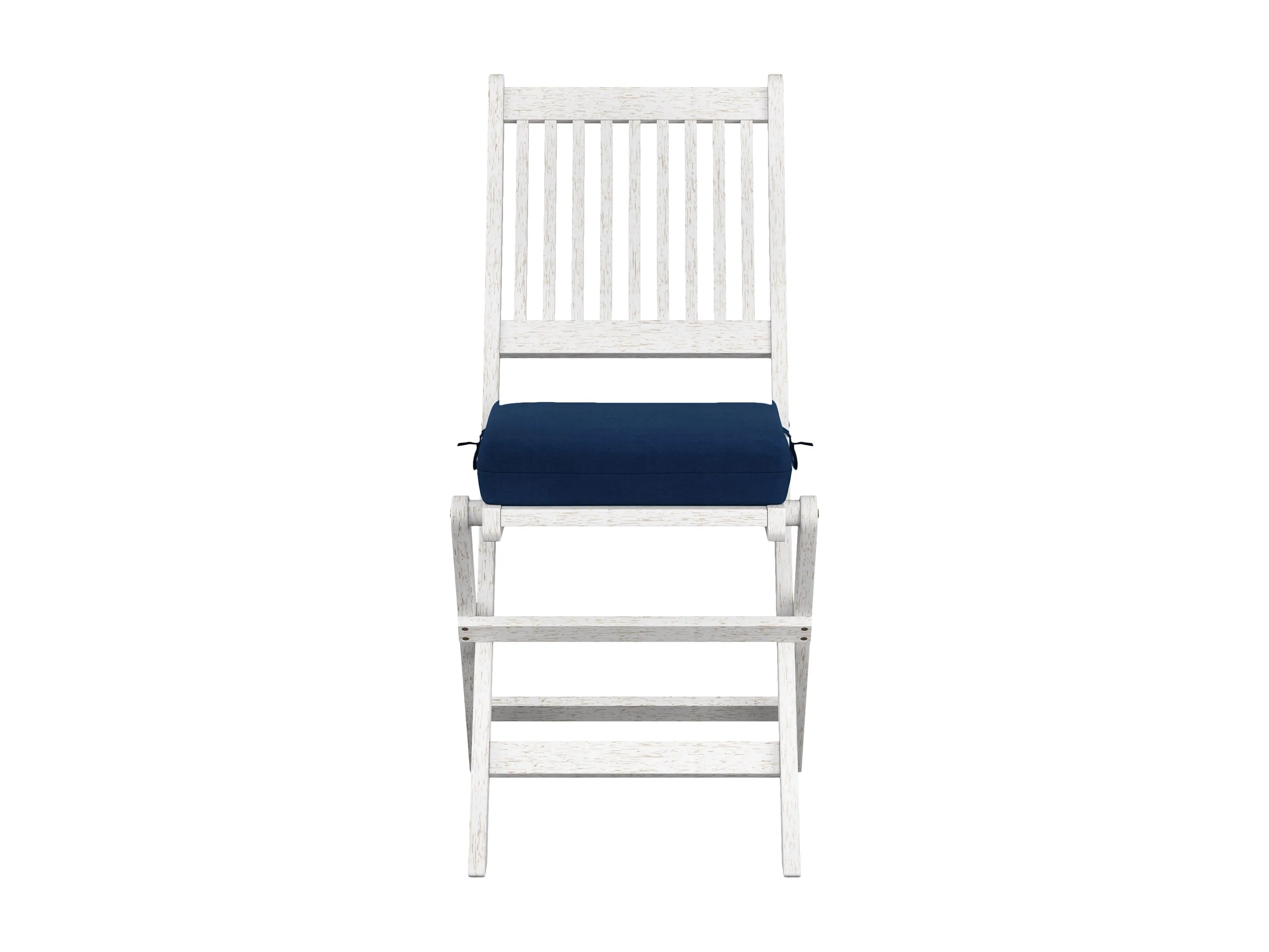 Washed White Outdoor Wood Folding Chairs, Set of 2