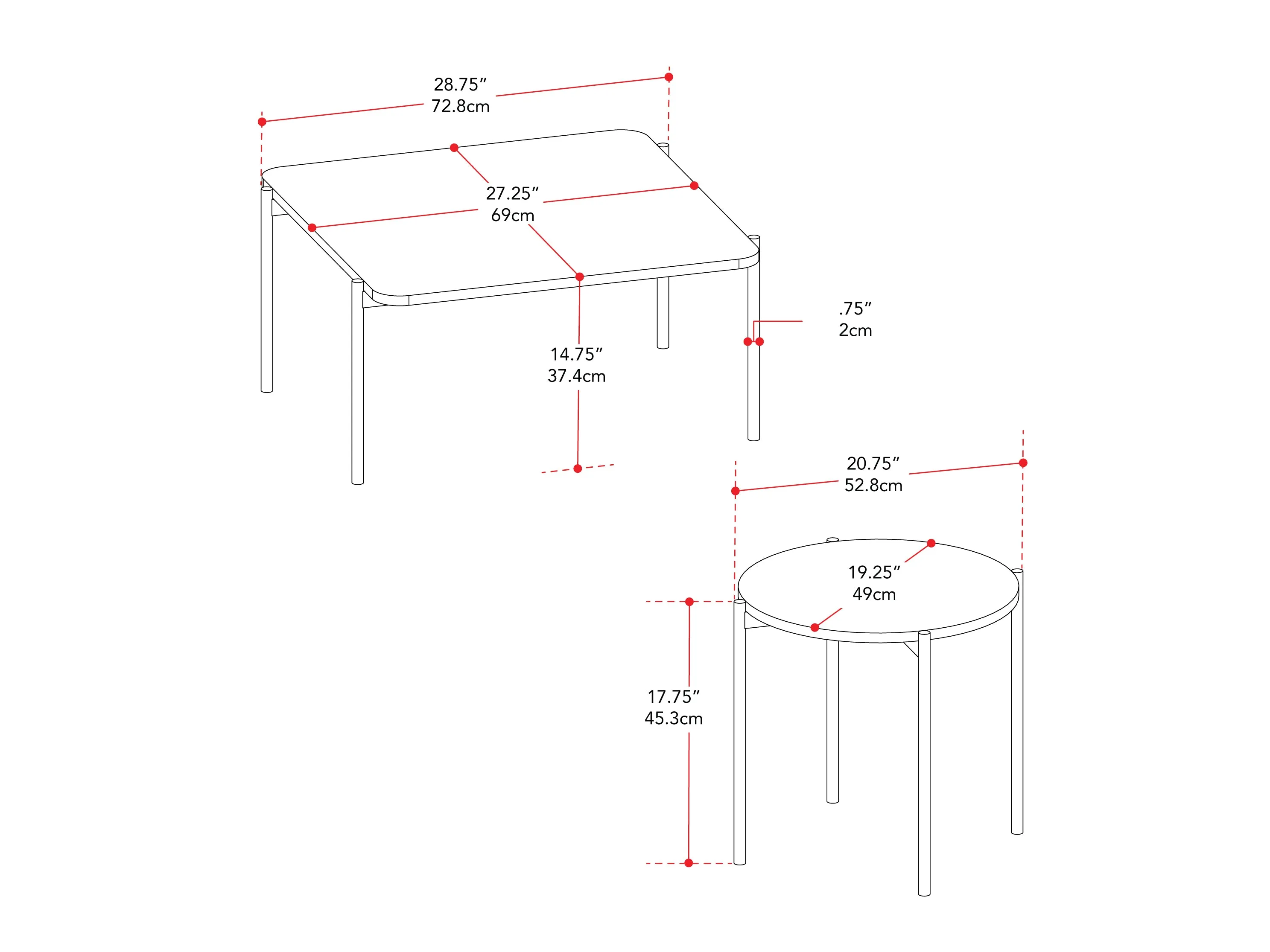 White Marble Coffee Table Set